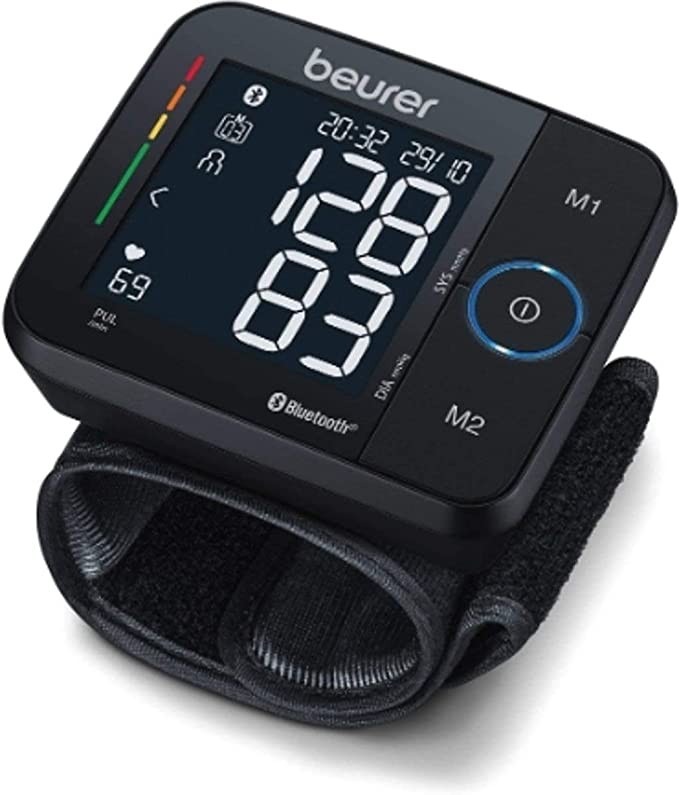 Beurer BC 54 App Connected Wrist Blood Pressure Monitor Inflation Technology Color Risk Indicator and Arrhythmia Detection Wrist Size 13.5cm-21.5cm Medical Device