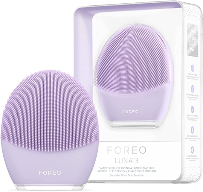 FOREO LUNA 3 Smart Facial Cleansing Firming Massager for Home Center, Sensitive Skin